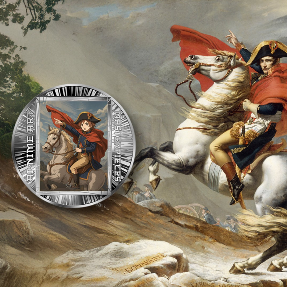 Napoleon Crossing the Alps AI-nime Art Masterpieces Silver Coin 2025 popcoins