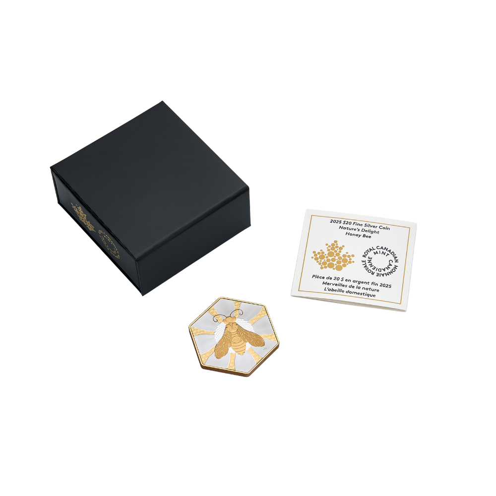 Nature’s Delight Honey Bee 1 Oz Fine Silver Coin Canada 2025