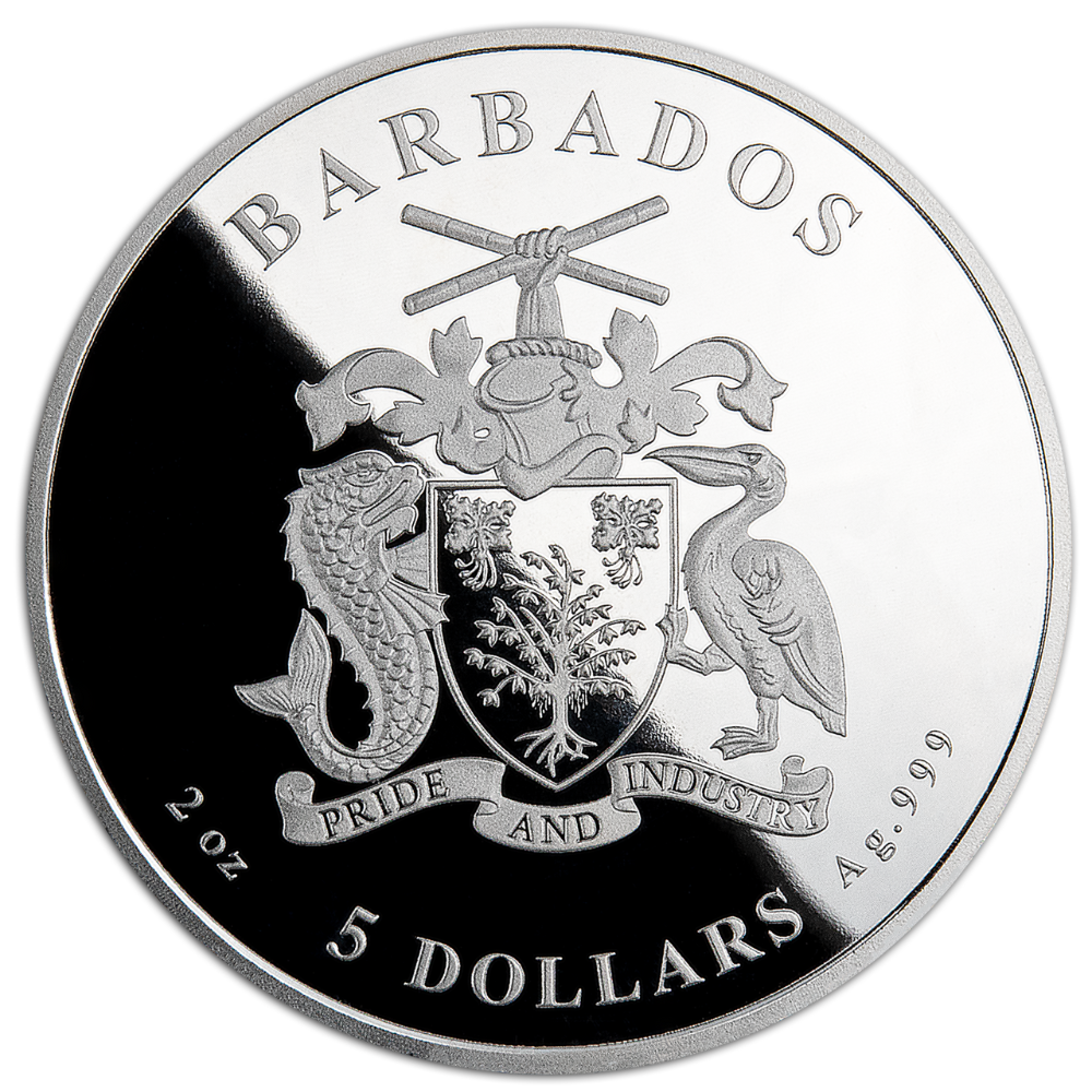OCEAN'S LOST TREASURE 2 Oz Silver Coin $5 Barbados 2024