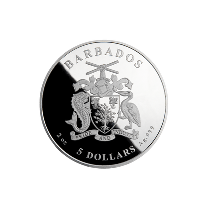 OCEAN'S LOST TREASURE 2 Oz Silver Coin $5 Barbados 2024