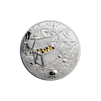 OCEAN'S LOST TREASURE 2 Oz Silver Coin $5 Barbados 2024