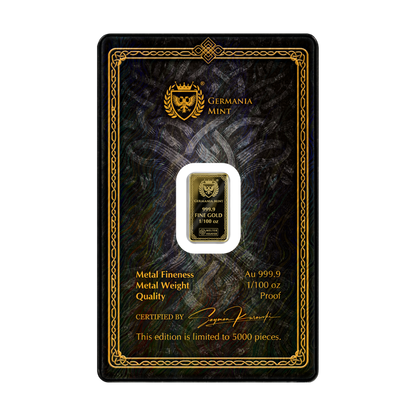 Odin Gods of Germania Gold Bar 2026 Germani Mint