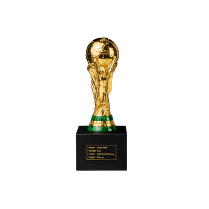 OFFICIAL FIFA WORLD CUP TROPHY™ REPLICA 5 Oz Pure Silver Ag999, Gold-Plated