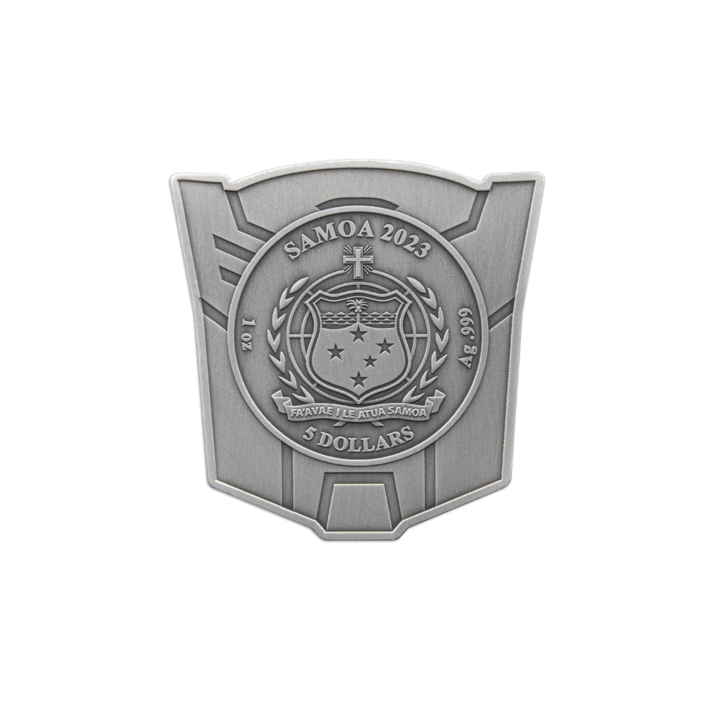 OPTIMUS PRIME Transformer Shaped 1 Oz Silver Coin $5 Samoa 2023