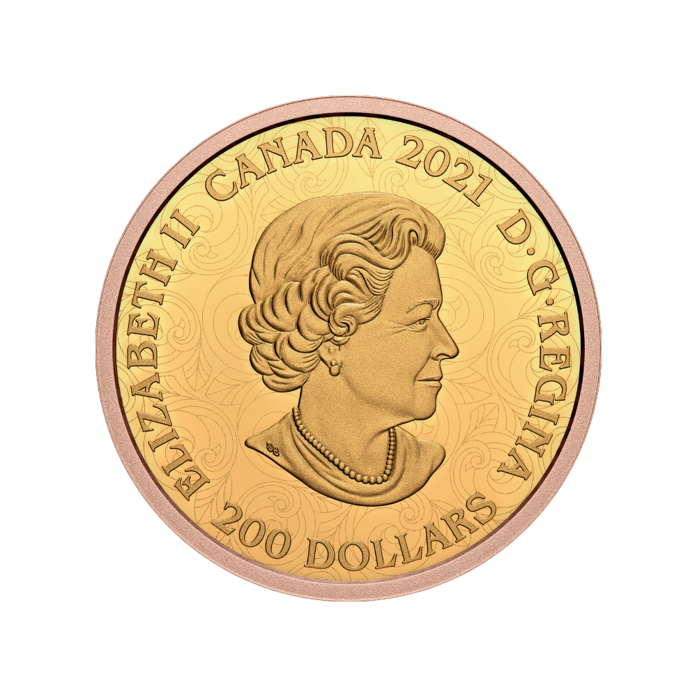 OPULENCE Treasure 1 Oz Pure Gold Pink Diamond Coin $200 Canada