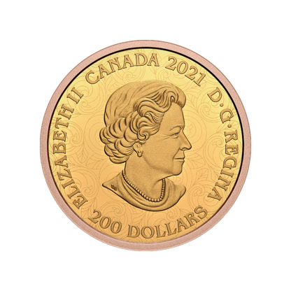 OPULENCE Treasure 1 Oz Pure Gold Pink Diamond Coin $200 Canada