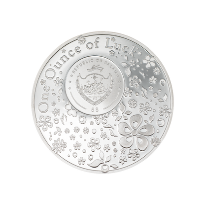 OUNCE OF LUCK Four Leaf Clover 1 Oz Silver Coin $5 Palau 2024