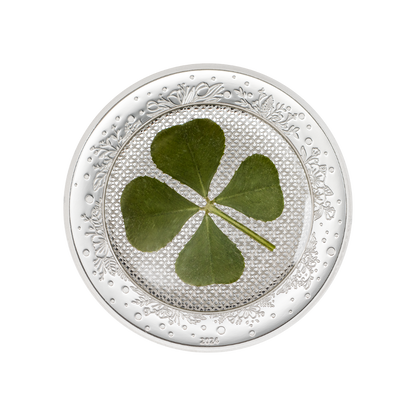 OUNCE OF LUCK Four Leaf Clover 1 Oz Silver Coin $5 Palau 2024
