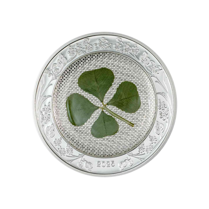 OUNCE OF LUCK Four Leaf Clover 1 Oz Silver Coin $5 Palau 2025 OUNCE OF LUCK Four Leaf Clover 1 Oz Silver Coin $5 Palau 2025