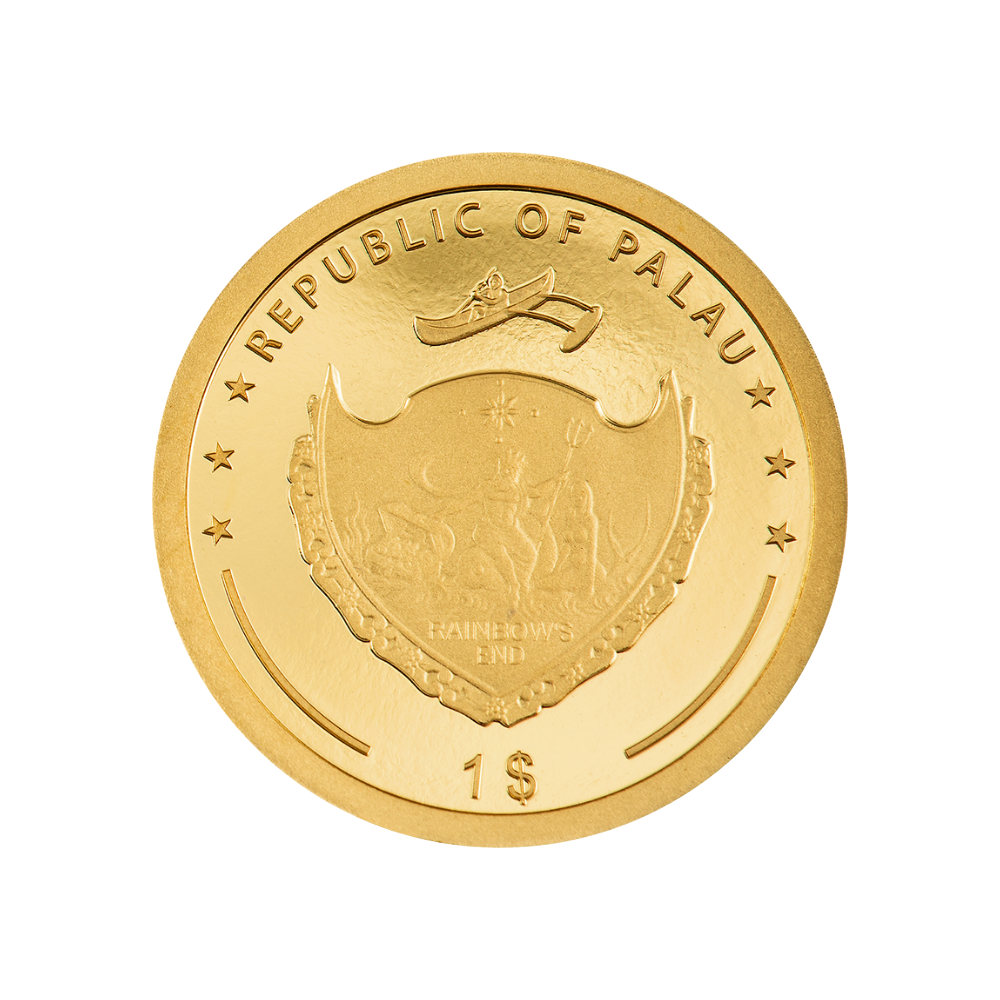 OUNCE OF LUCK Four Leaf Clover Gold Coin $1 Palau 2024