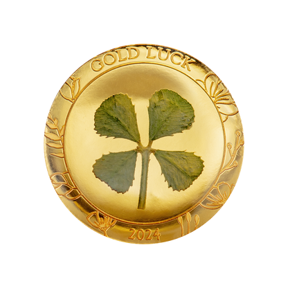 OUNCE OF LUCK Four Leaf Clover Gold Coin $1 Palau 2024
