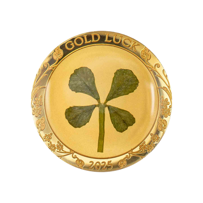OUNCE OF LUCK Four Leaf Clover Gold Coin $1 Palau 2025