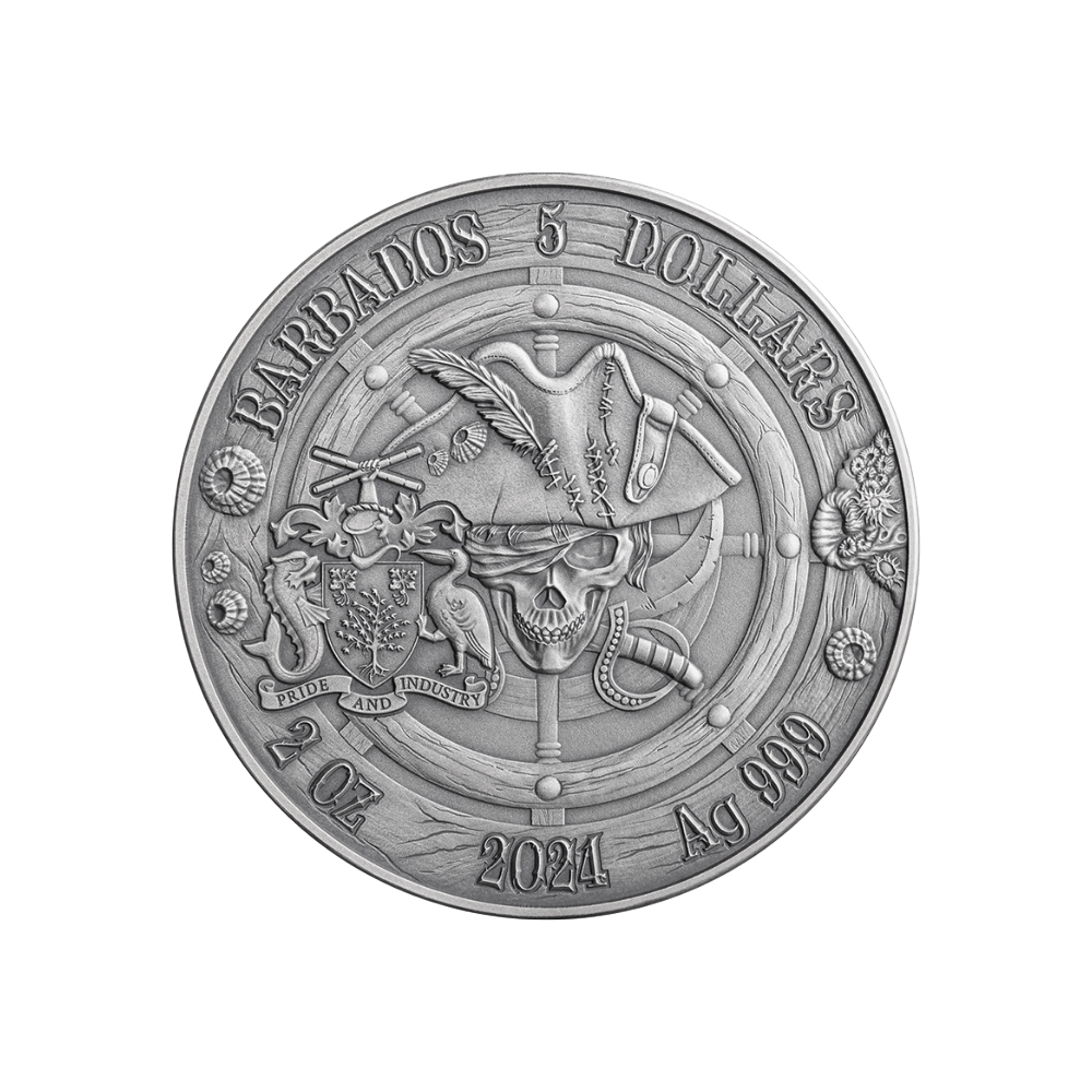 OXFORD Captains of Fortune 2 Oz Silver Coin $5 Barbados 2024
