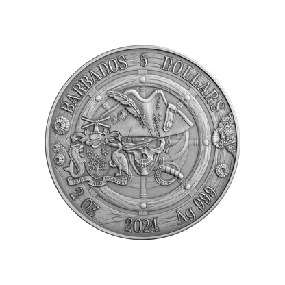 OXFORD Captains of Fortune 2 Oz Silver Coin $5 Barbados 2024