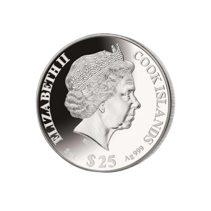 OX Mother of Pearl Lunar Year 5 Oz Silver Coin $25 Cook Islands 2021