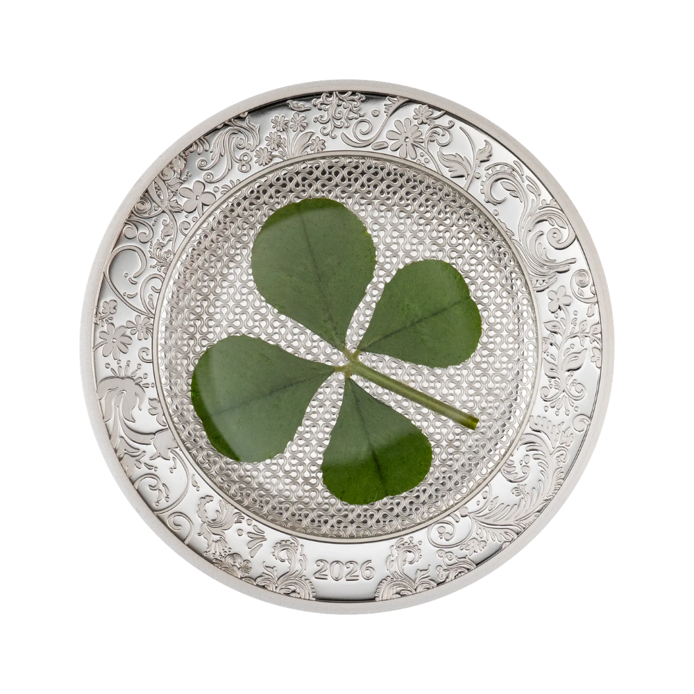 Ounce of Luck Four Leaf Clovers 1 Oz Silver Coin 2026