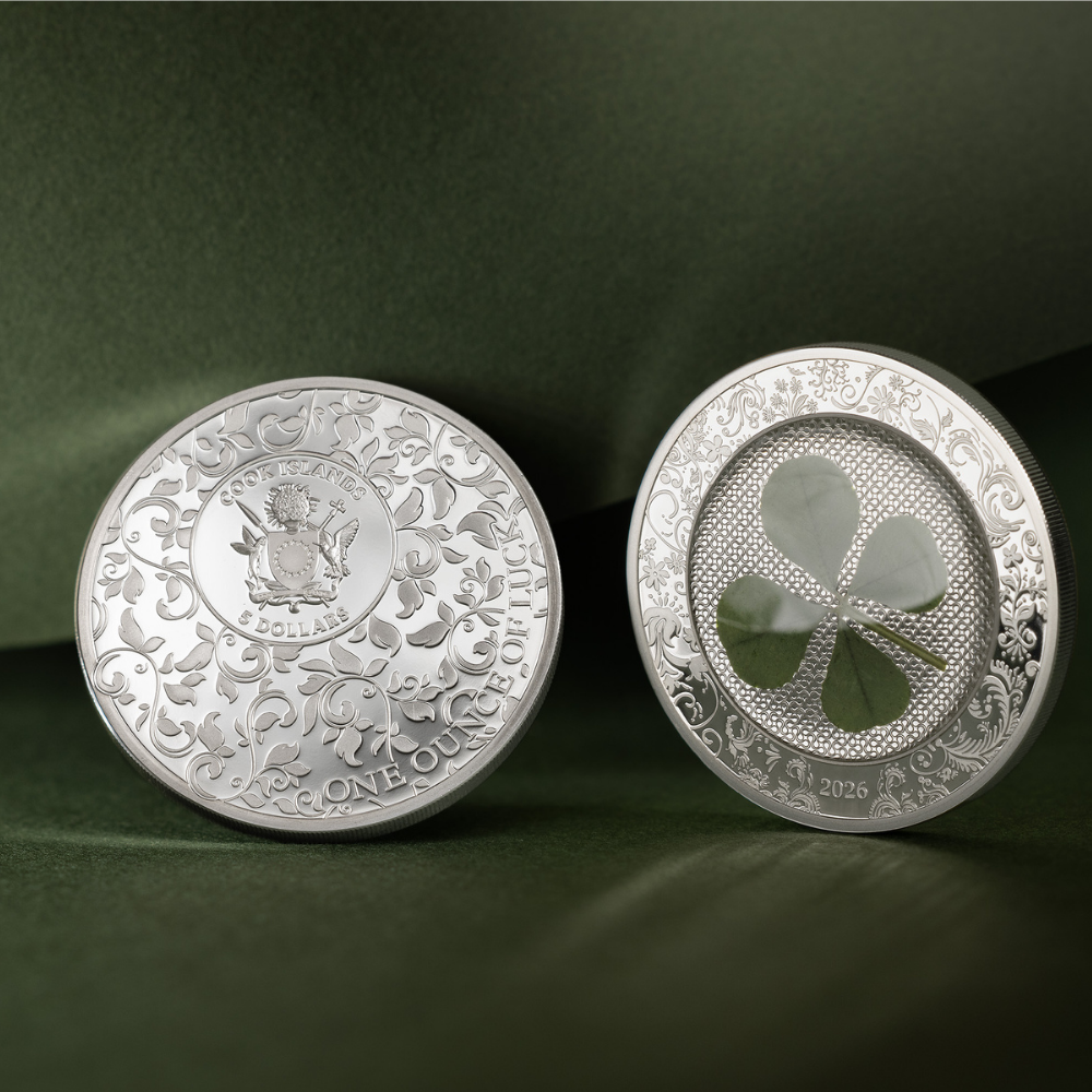 Ounce of Luck Four Leaf Clovers 1 Oz Silver Coin 2026