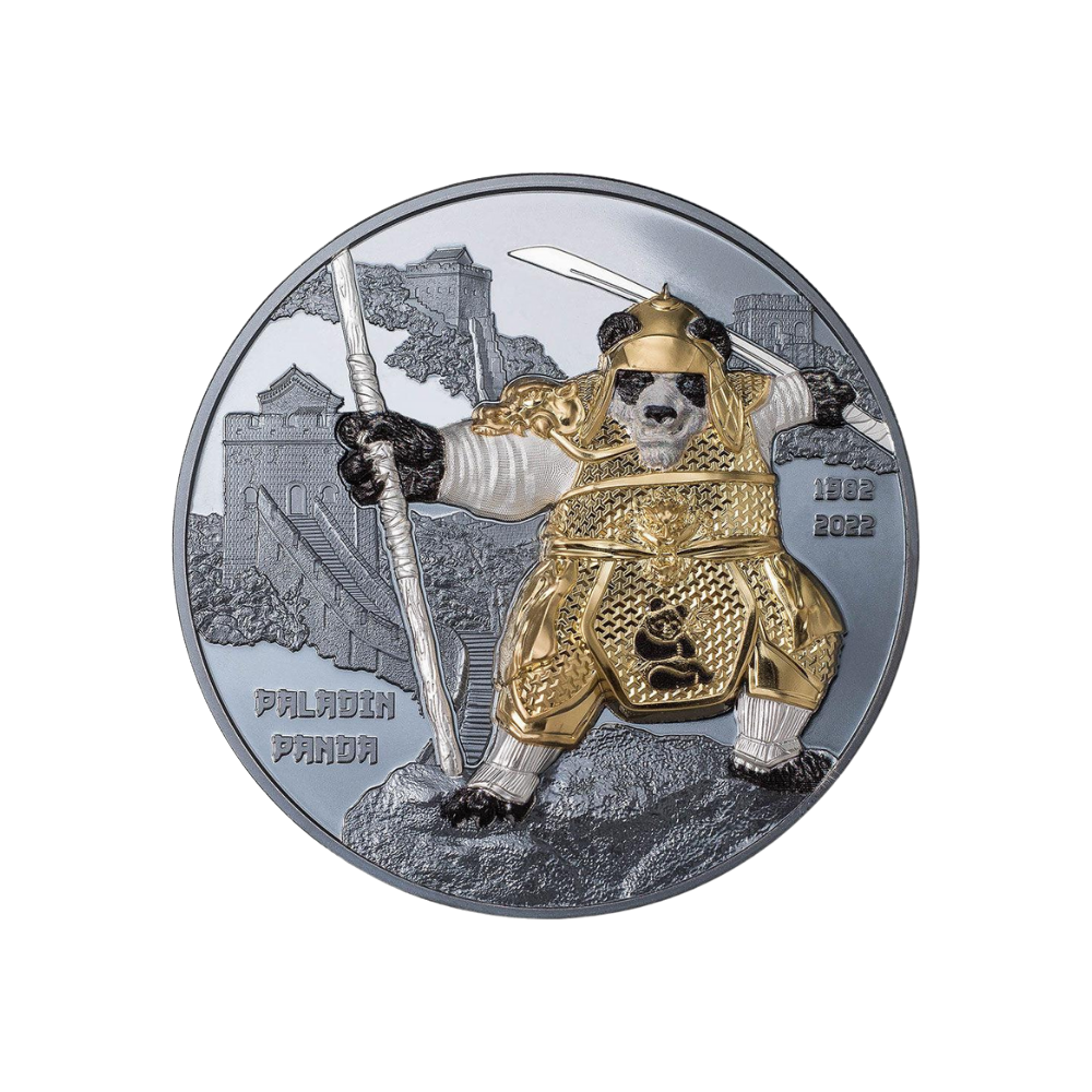 PALADIN PANDA 40th Anniversary 3 Oz Silver Coin $20 Palau 2022