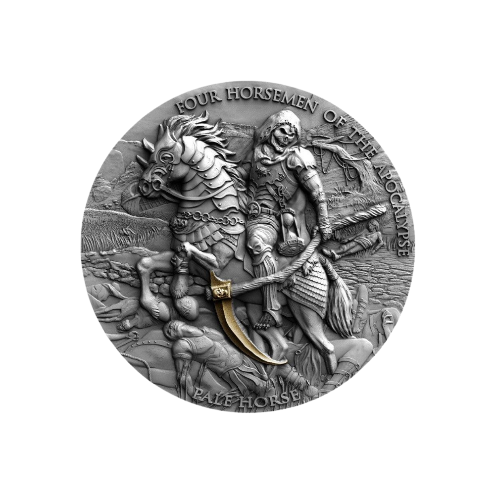 PALE HORSE Four Horsemen of the Apocalypse 2 Oz Silver Coin $5 Niue 2020