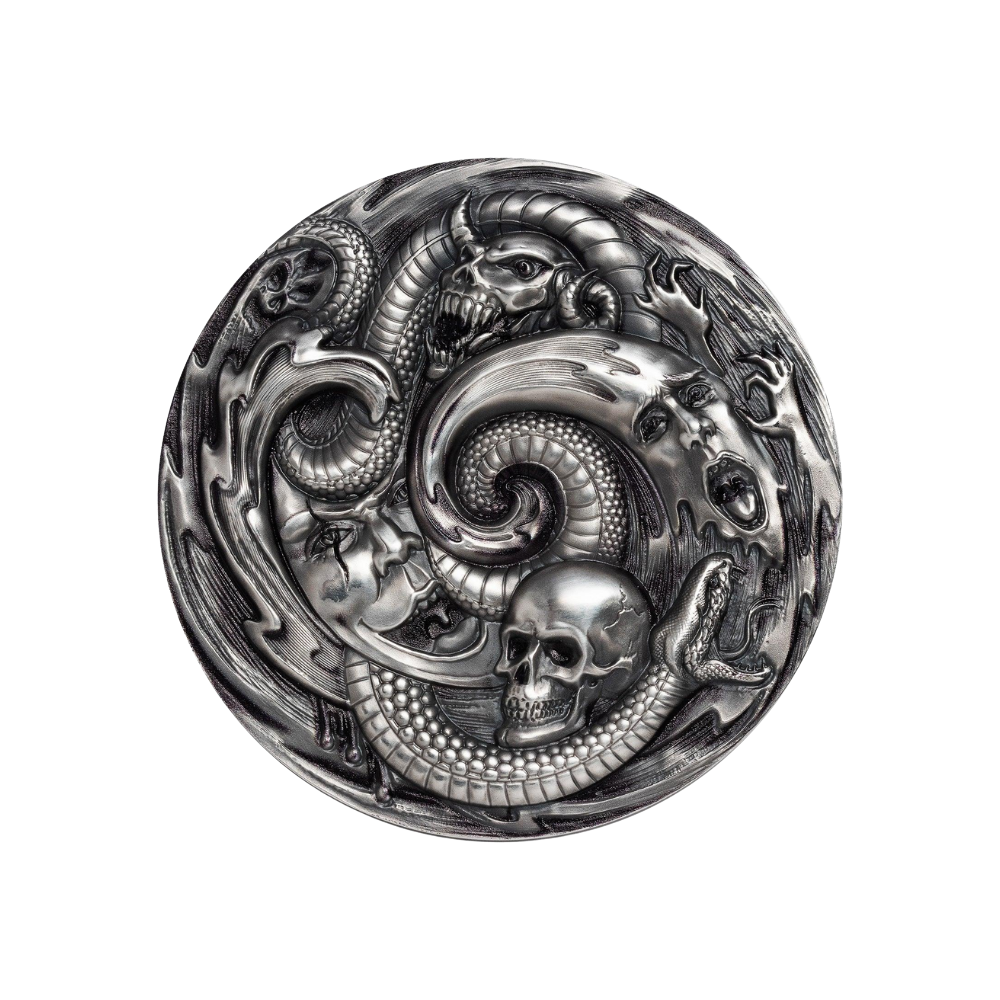 PANDORA BOX Evil Within EHR Epic High Relief 3 Oz Silver Coin $20 Palau 2019