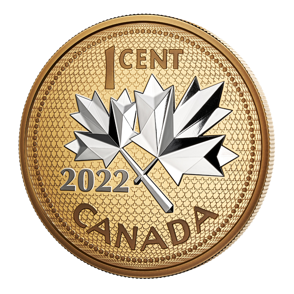 10TH ANNIVERSARY OF THE FAREWELL TO THE PENNY 5 Oz Silver Coin 1 Cent Canada 2022