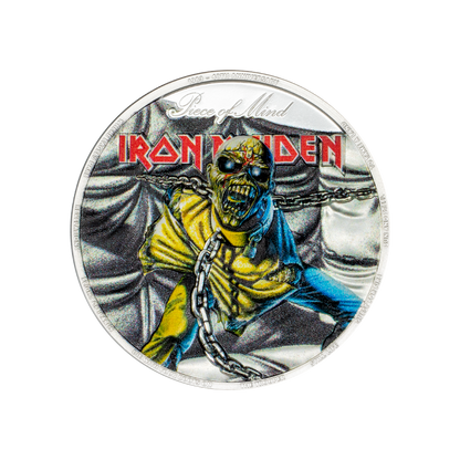 PIECE OF MIND Iron Maiden 2 Oz Silver Coin $10 Cook Islands 2023