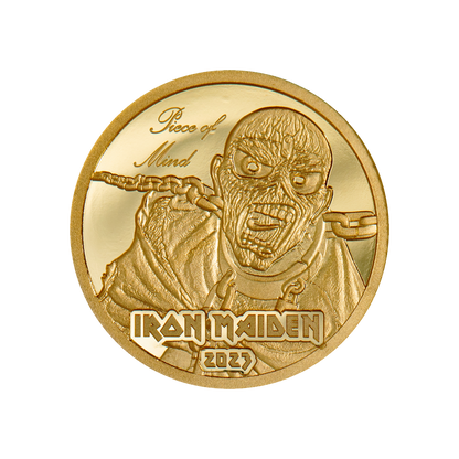 PIECE OF MIND Iron Maiden Gold Coin $5 Cook Islands 2023