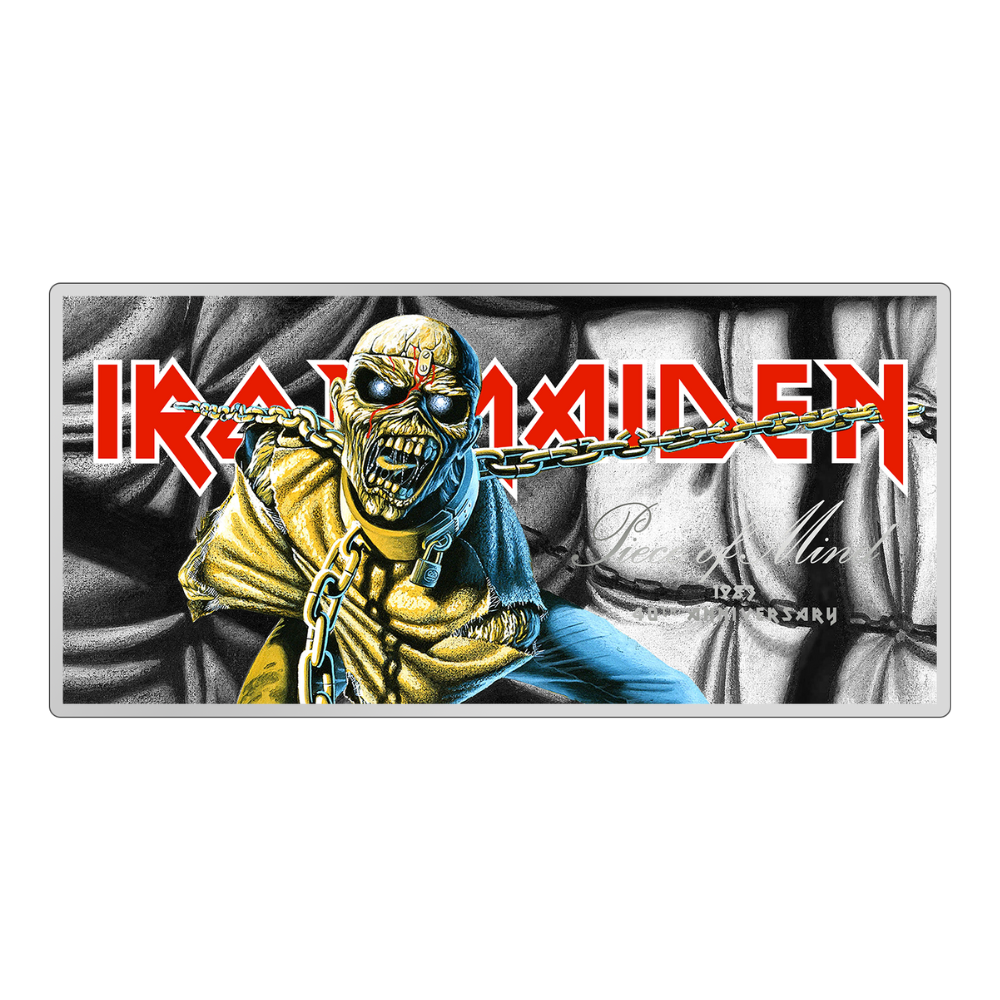 PIECE OF MIND Iron Maiden Silver Note $1 Cook Islands 2023