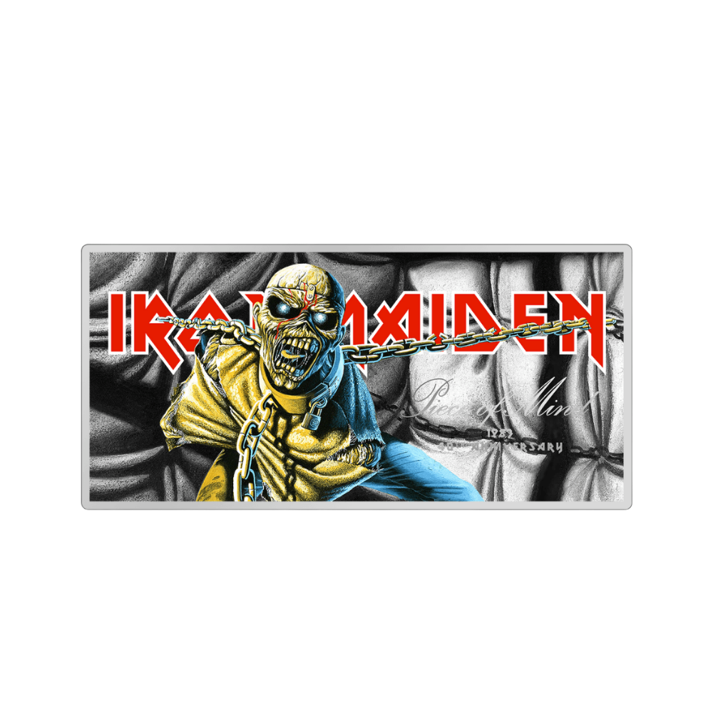 PIECE OF MIND Iron Maiden Silver Note $1 Cook Islands 2023