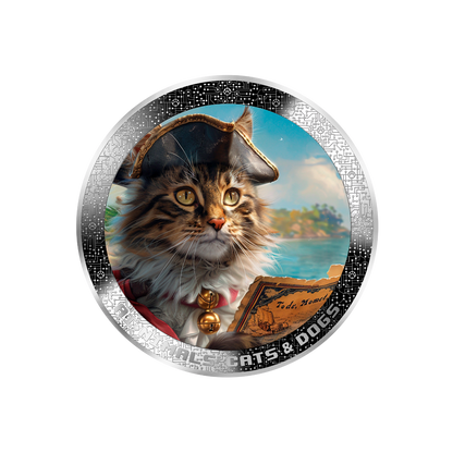PIRATE CAT AI-NIMALS 1 Oz Silver Coin 1000 Francs Cameroon 2025
