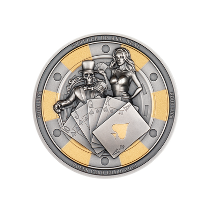 POKER CARD GUARD 1 Oz Silver Coin $5 Palau 2024