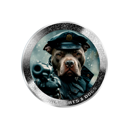 POLICE DOG AI-NIMALS 1 Oz Silver Coin 1000 Francs Cameroon 2025