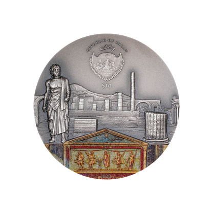 POMPEII VOLCANO ERUPTION Fury of Nature 2 Oz Silver Coin $10 Palau 2023
