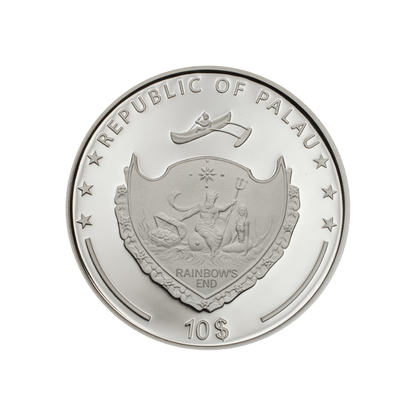 POPPY High Relief Flowers Leaves 2 Oz Silver Coin $10 Palau 2019