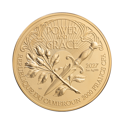 Power and Grace The Aegis Gilded 2 Oz Silver Coin 2027 Mint XXI