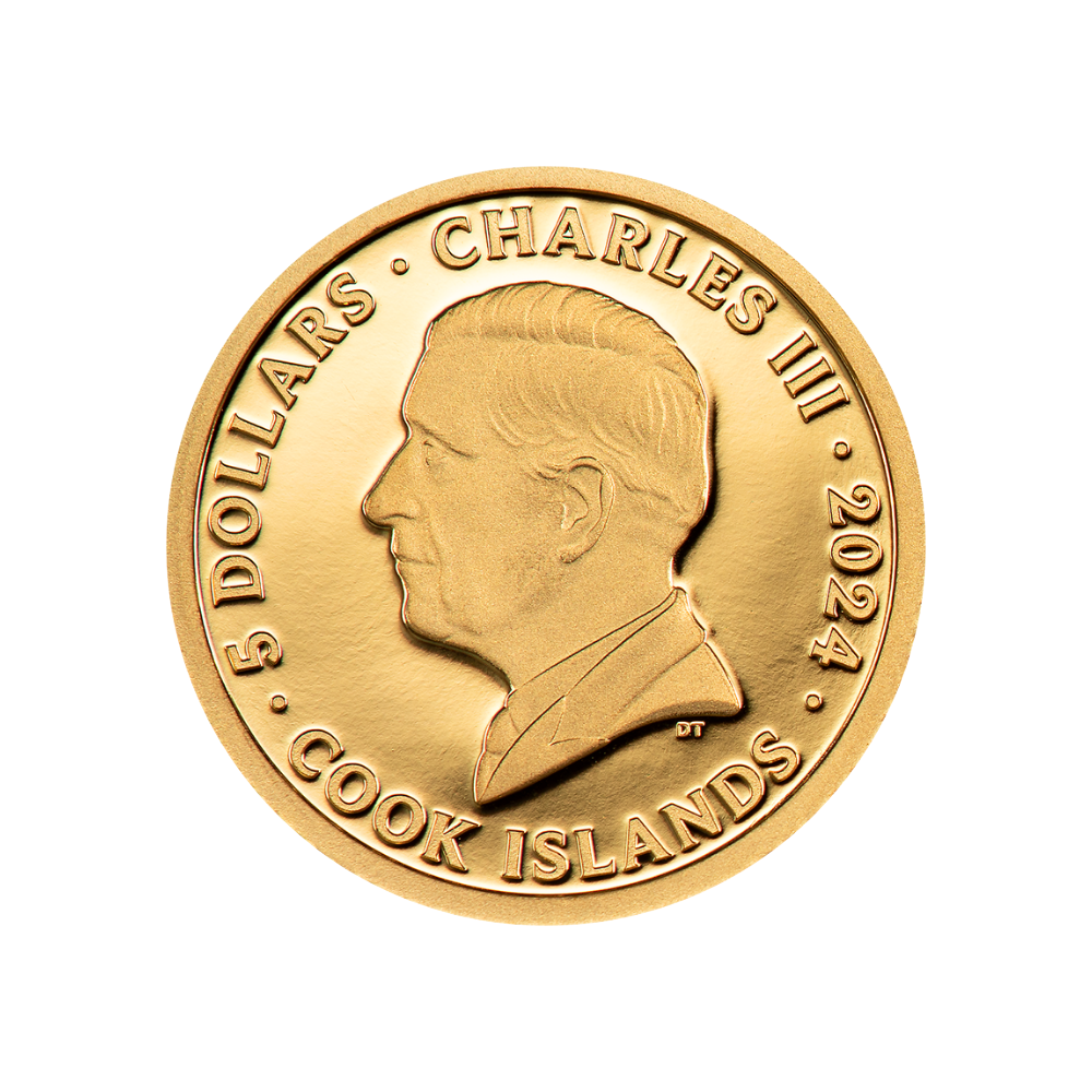 POWERSLAVE Iron Maiden Gold Coin $5 Cook Islands 2024