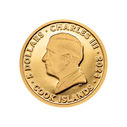 POWERSLAVE Iron Maiden Gold Coin $5 Cook Islands 2024