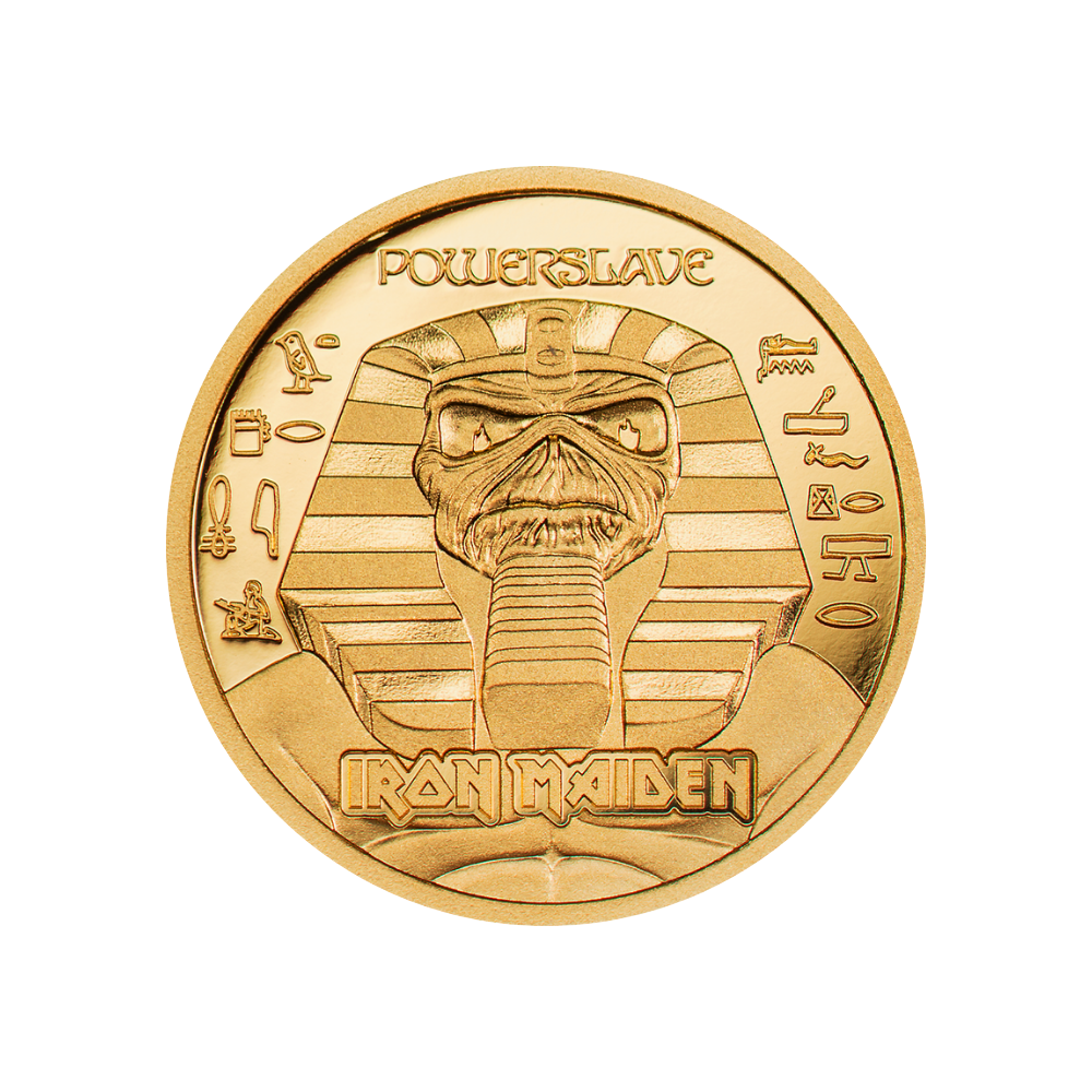 POWERSLAVE Iron Maiden Gold Coin $5 Cook Islands 2024