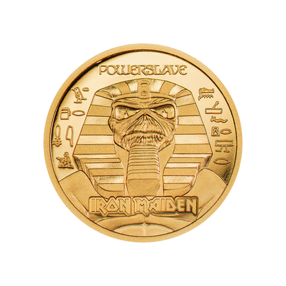 POWERSLAVE Iron Maiden Gold Coin $5 Cook Islands 2024