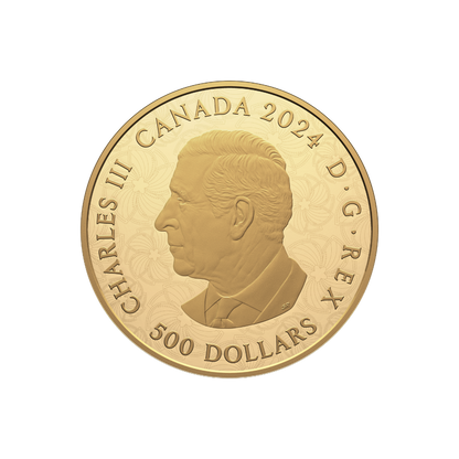 PURELY BRILLIANT 5 Oz Pure Gold Coin with Diamonds Canada 2024