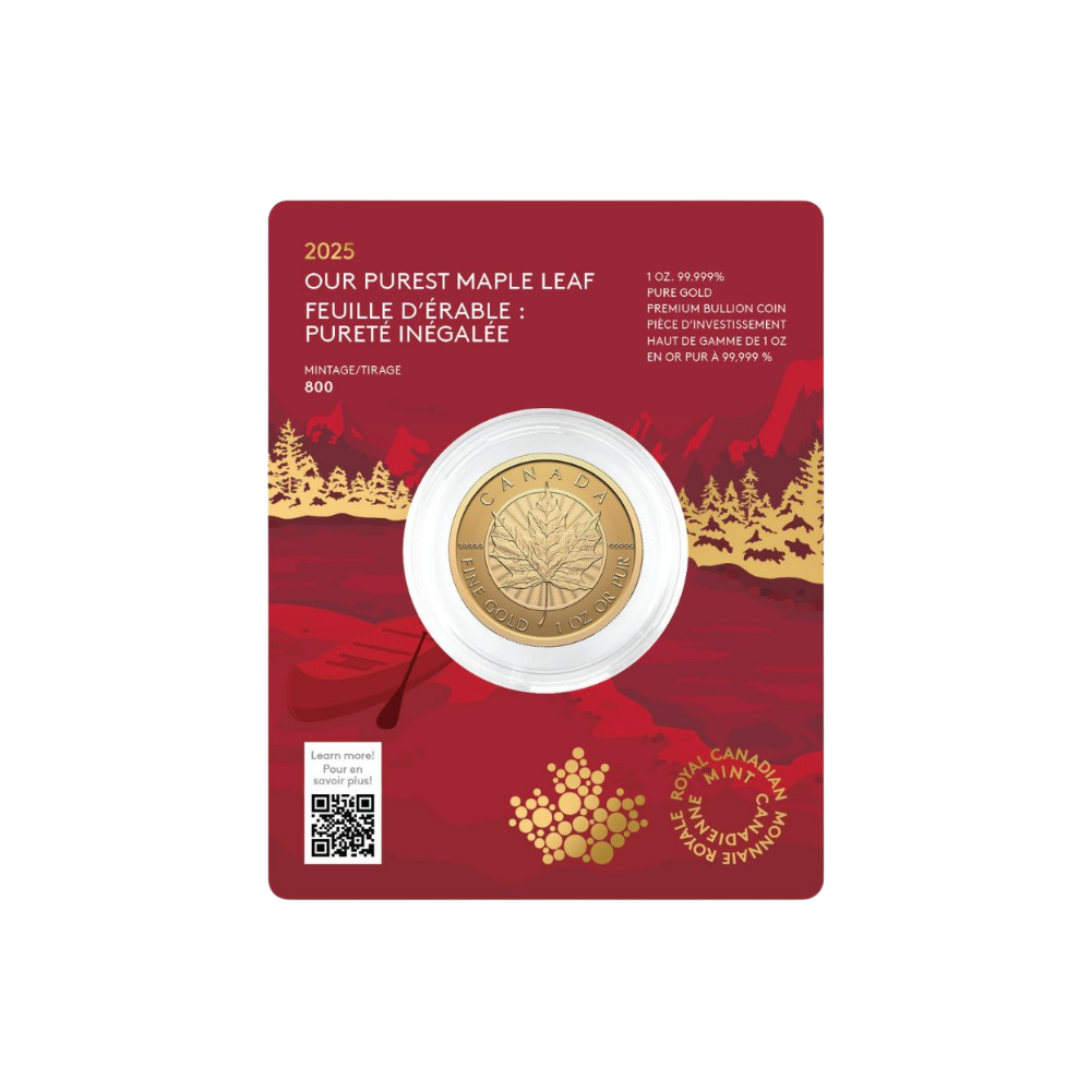 PUREST MAPLE LEAF 1 Oz Gold Coin $200 Canada 2025