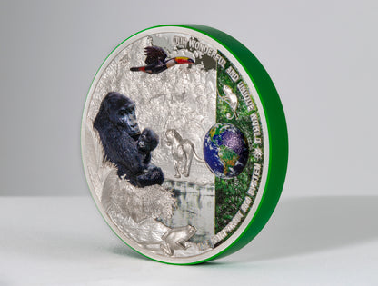 RAINFOREST Our Earth 2 Oz Silver Coin $10 Palau 2021 - PARTHAVA COIN