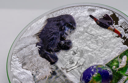 RAINFOREST Our Earth 2 Oz Silver Coin $10 Palau 2021 - PARTHAVA COIN