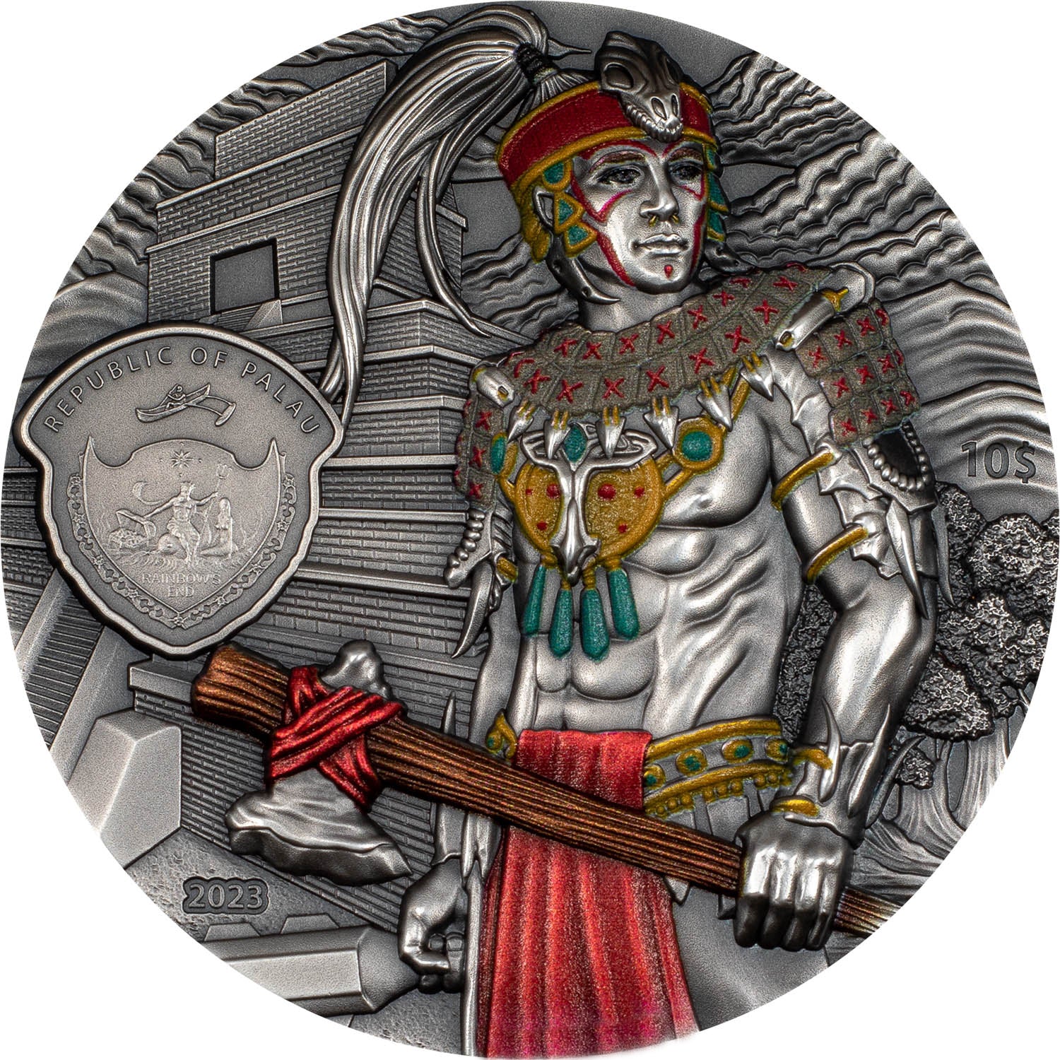 MAYANS Lost Civilizations 2 Oz Silver Coin $10 Palau 2023