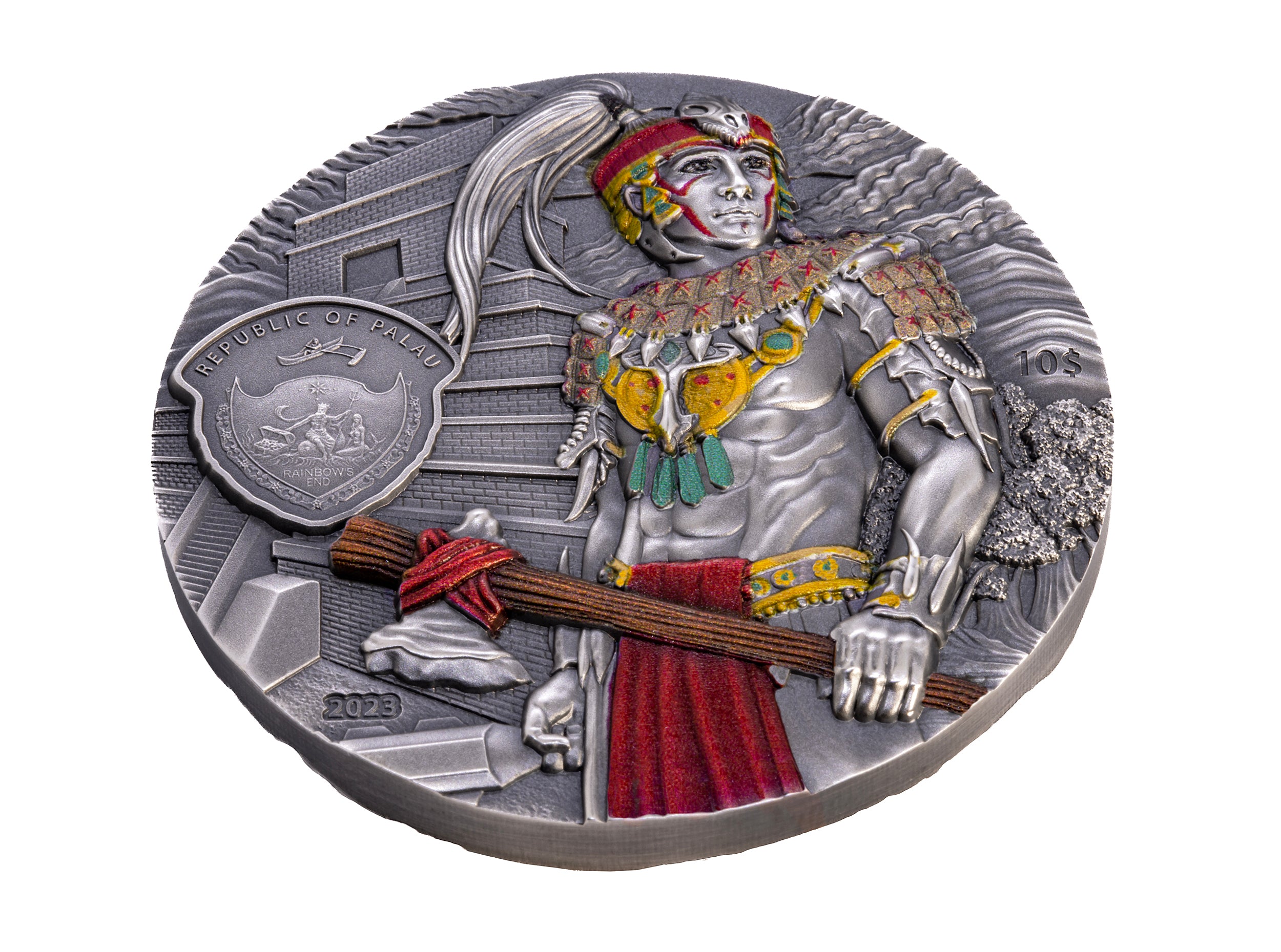 MAYANS Lost Civilizations 2 Oz Silver Coin $10 Palau 2023