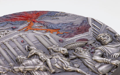 POMPEII VOLCANO ERUPTION Fury of Nature 2 Oz Silver Coin $10 Palau 2023 - PARTHAVA COIN