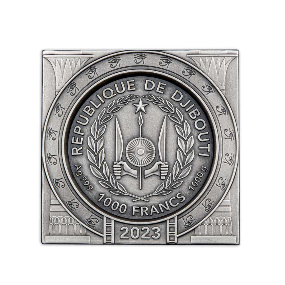 PYRAMID 3D 1 Kg Kilo Silver Coin 1000 Francs Djibouti 2023