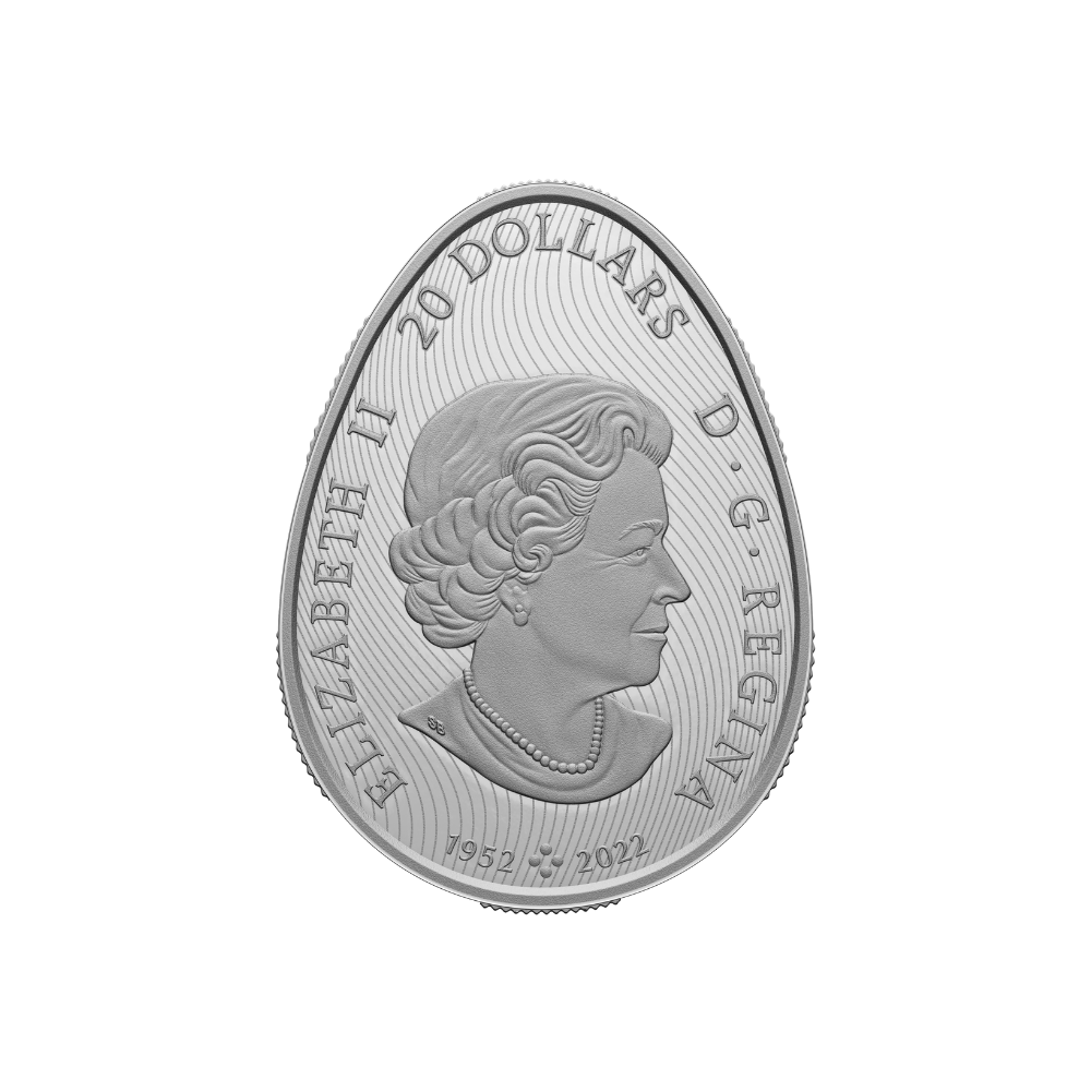 PYSANKA Egg Shape 1 Oz Silver Coin $20 Canada 2022