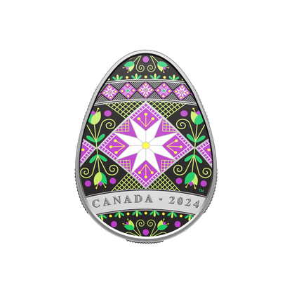 PYSANKA Shaped 1 Oz Silver Coin $20 Canada 2024
