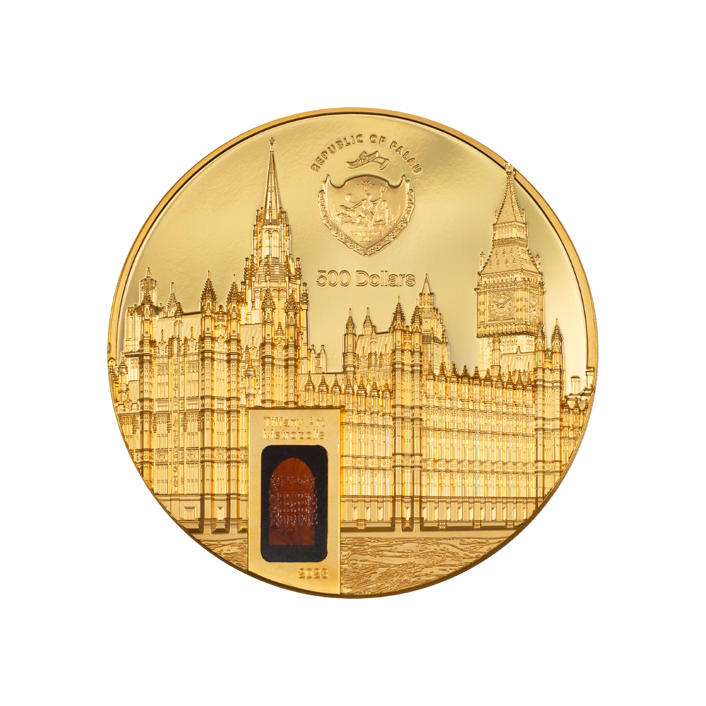 Palace of Westminster Tiffany Art Metropolis 5 Oz Gold Coin 2023
